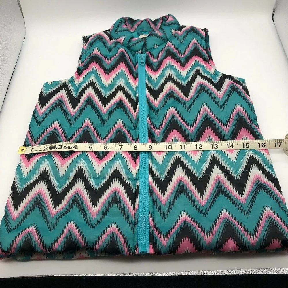 One Step Up Girls Lightweight Quilted‎ Style Vest Chevron Print Size M (10/12)